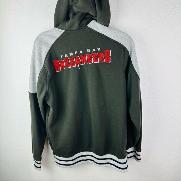 NFL Buccaneers Black Gray Full Zip Hooded Jacket Men’s Size M - Picture 3 of 4